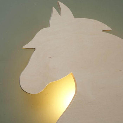 Houten wandlamp kinderkamer | Paard - multiplex - toddie.nl