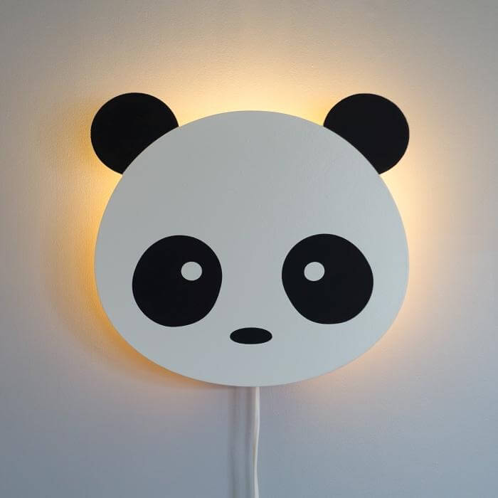 Houten wandlamp kinderkamer | Panda - toddie.nl