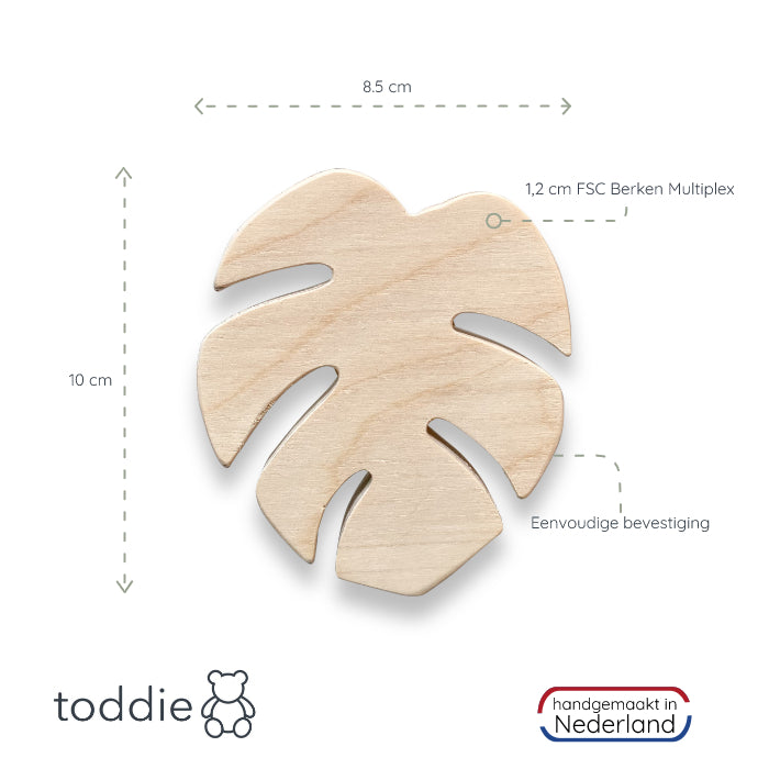 Blank houten set wandhaken kinderkamer | Jungle - toddie.nl