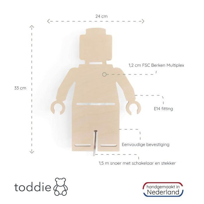 Houten wandlamp kinderkamer | Poppetje - toddie.nl