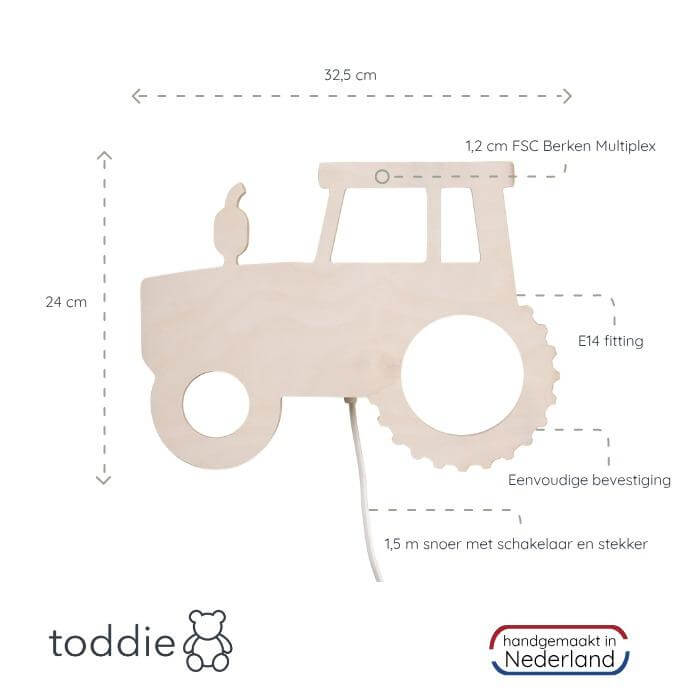 Houten wandlamp kinderkamer | Trekker - toddie.nl