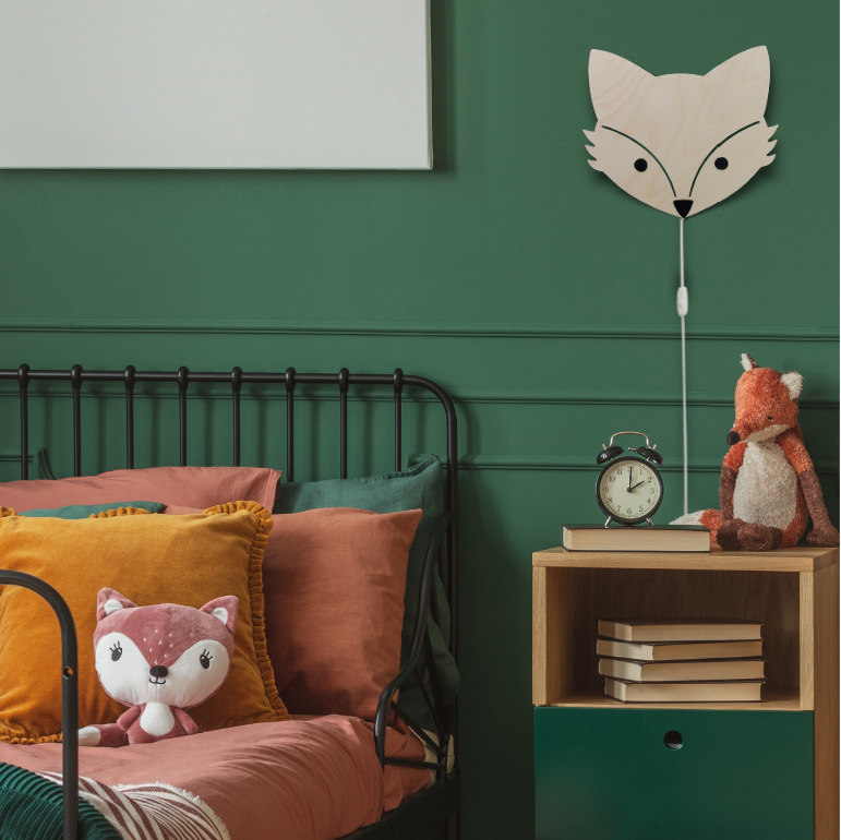 Houten wandlamp kinderkamer | Vos - toddie.nl