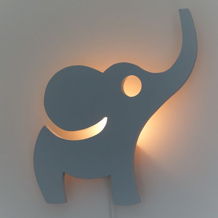 Houten wandlamp kinderkamer | Olifant - toddie.nl