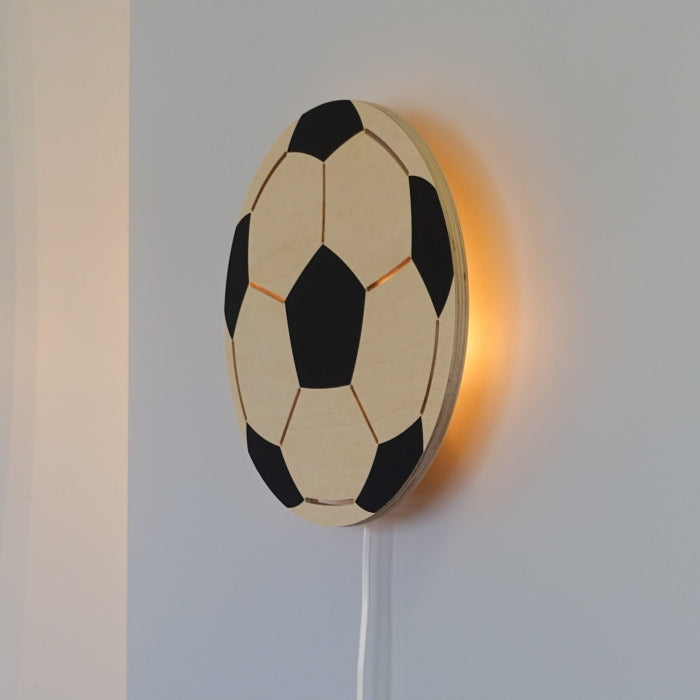Houten wandlamp kinderkamer | Voetbal - toddie.nl