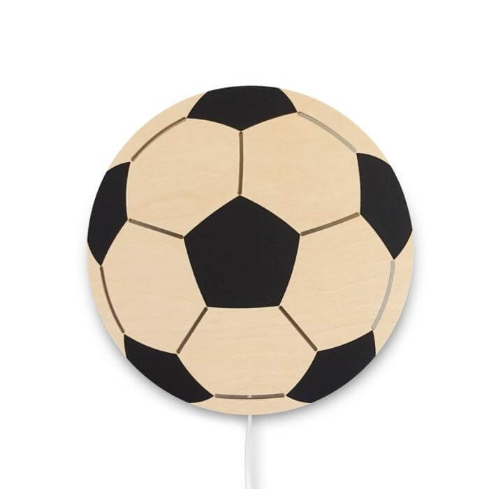 Houten wandlamp kinderkamer | Voetbal - toddie.nl