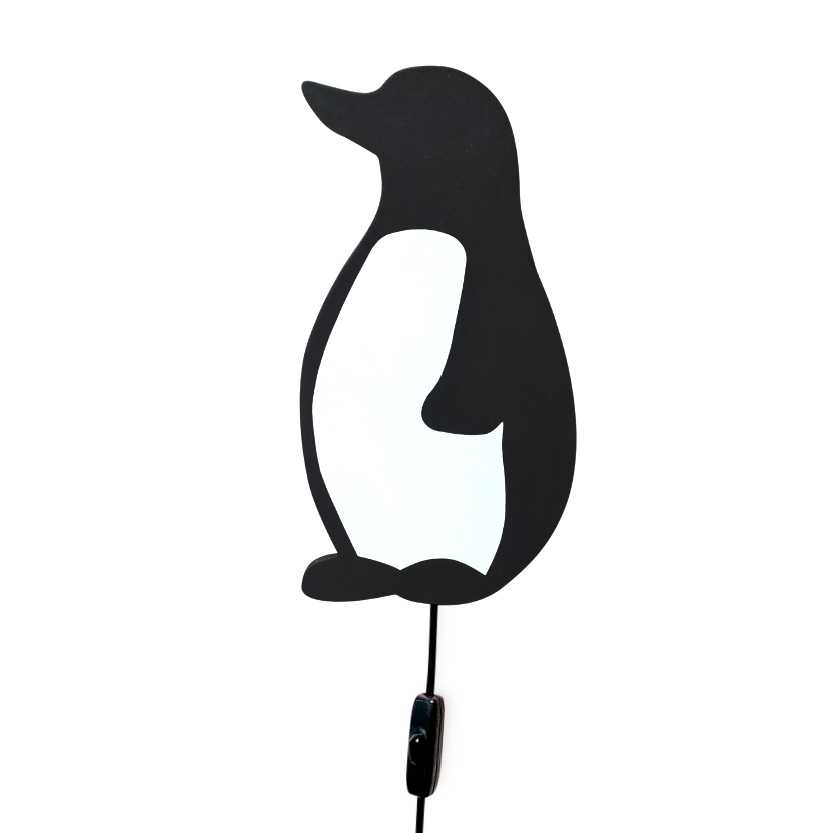 Houten wandlamp kinderkamer | Pinguin - toddie.nl