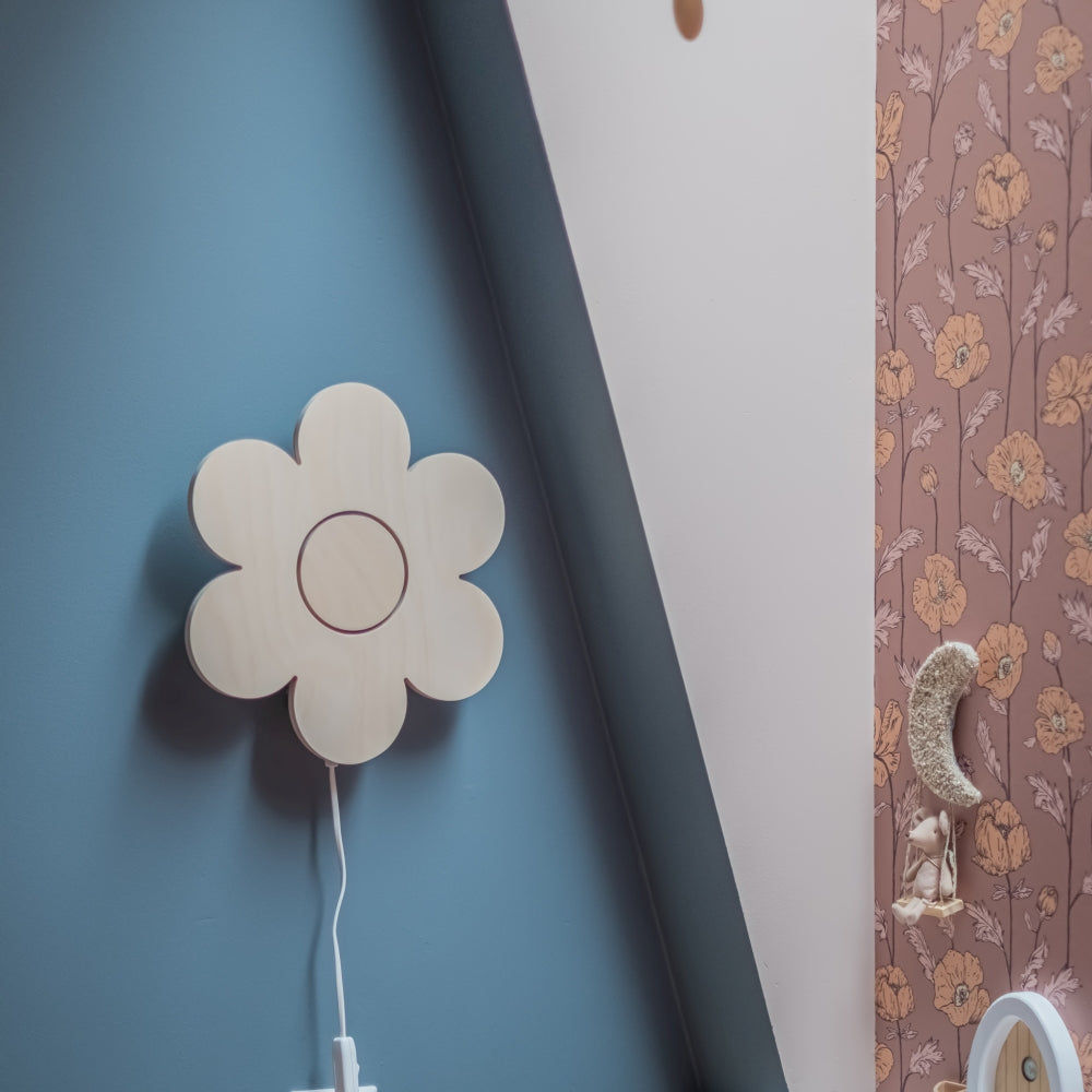 Houten wandlamp kinderkamer | bloem - toddie.nl