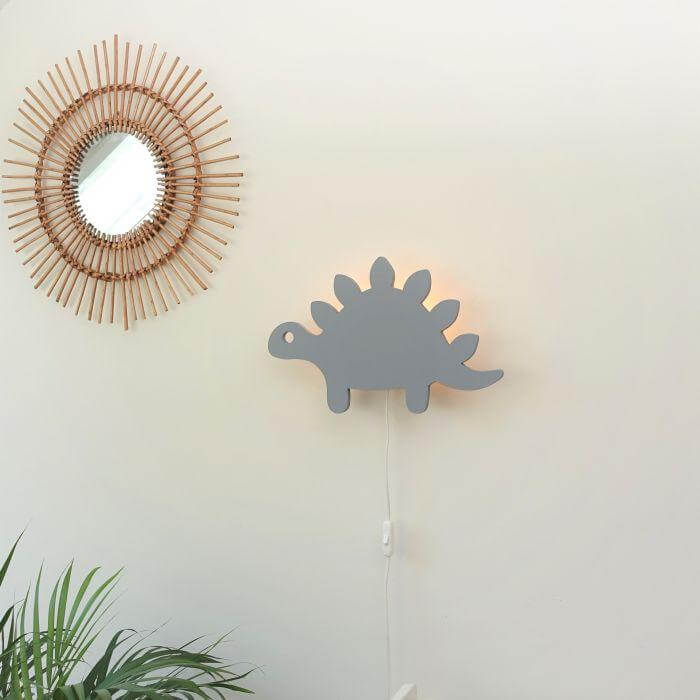 Houten wandlamp kinderkamer | Stegosaurus - toddie.nl