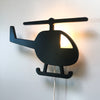 Afbeelding in Gallery-weergave laden, Houten wandlamp kinderkamer | Helikopter zwart - toddie.nl