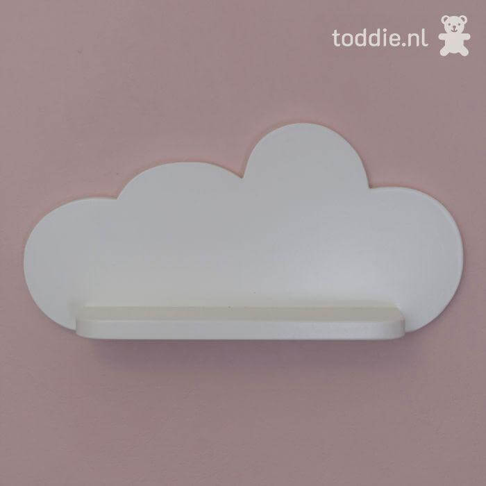 Witte houten wandplank wolk, plank kinderkamer | Wolkie - toddie.nl