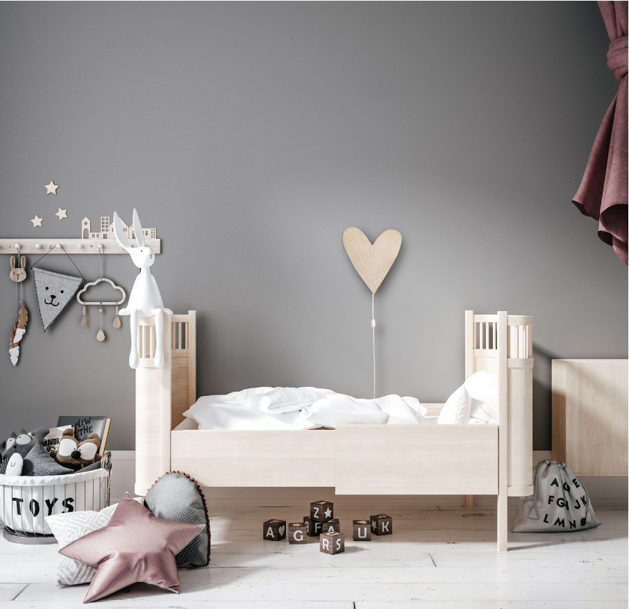 Houten wandlamp kinderkamer | Hart - toddie.nl