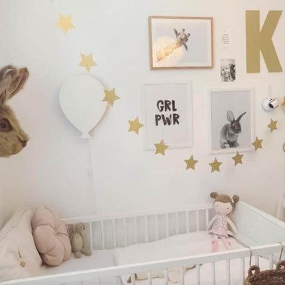 Houten wandlamp kinderkamer | Ballon - Wit - toddie.nl